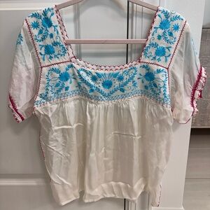 Bell by Alicia Bell | Embroidered Silk Top